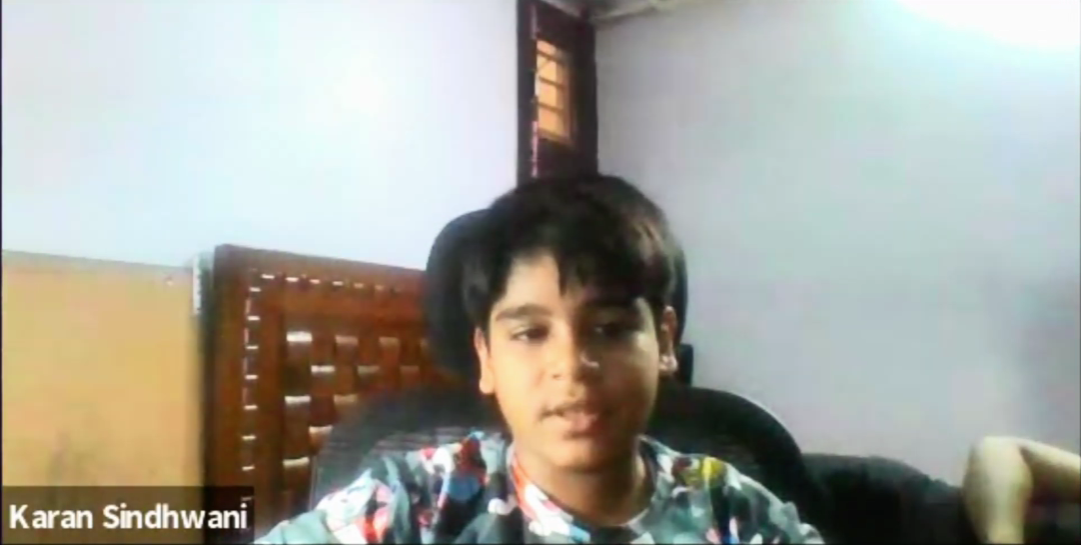 Karan Sindhwani participating in an online Gita class