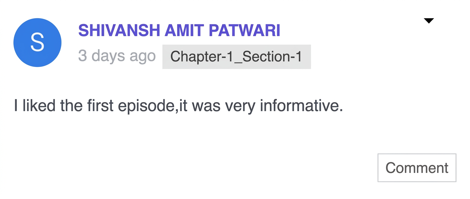 Parent feedback saying the first episode was very informative